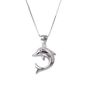 92.5 Solid Sterling Silver Cubic Zirconia Necklace
